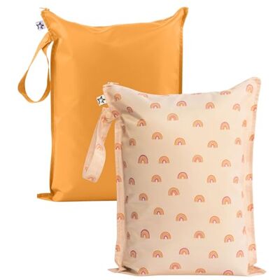 Tiny Twinkle Mess Proof Wet Bags 2-Pack Reusable Waterproof Wet Bags for Swimsuits Baby Clothes Travel & Diaper Bag Tiny Twinkle Mess Proof Wet Bags 2-Pack Reusable Waterproof Wet Bags for Swimsuits Baby Clothes Travel & Diaper Bag