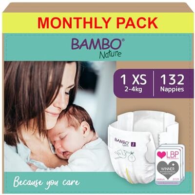 Bambo Nature - 2-4 kg - 132 units - Diapers Bambo Nature - 2-4 kg - 132 units - Diapers