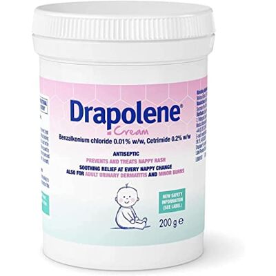 Drapolene ® Cream 200g Tub Nappy Rash Treatment & Prevention Cream Soothes & Protects Baby’s Skin from Newborn Onwards Gentle Barrier Cream for Irritation Relief Drapolene ® Cream 200g Tub Nappy Rash Treatment & Prevention Cream Soothes & Protects Baby’s Skin from Newborn Onwards Gentle Barrier Cream for Irritation Relief
