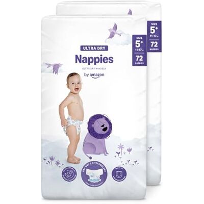 Amazon Mama Bear 144 Ultra Dry Nappies - Size 5+ - New Version Amazon Mama Bear 144 Ultra Dry Nappies - Size 5+ - New Version