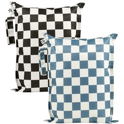 Tiny Twinkle Mess Proof Wet Bags 2-Pack Reusable Waterproof Wet Bags for Swimsuits Baby Clothes Travel & Diaper Bag Tiny Twinkle Mess Proof Wet Bags 2-Pack Reusable Waterproof Wet Bags for Swimsuits Baby Clothes Travel & Diaper Bag