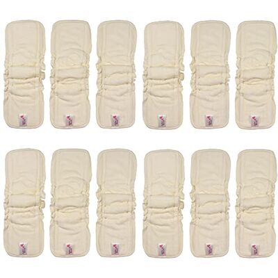 Littles & Bloomz 12 Bamboo 5-Layer Nappy Inserts, Elastic Gussets, BBC12 5-Layer Bamboo Inserts with Elastic Gussets for Better Leak Protection, Contoured Fit, Extra Absorbency, Comfort & Easy Care Littles & Bloomz 12 Bamboo 5-Layer Nappy Inserts, Elastic Gussets, BBC12 5-Layer Bamboo Inserts with Elastic Gussets for Better Leak Protection, Contoured Fit, Extra Absorbency, Comfort & Easy Care