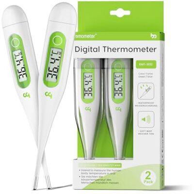 femometer Digital Thermometer, Oral Thermometer Adults Kids Babies, Accurate Fast Switchable Body Temperature Thermometer, Green, 2 Packs femometer Digital Thermometer, Oral Thermometer Adults Kids Babies, Accurate Fast Switchable Body Temperature Thermometer, Green, 2 Packs