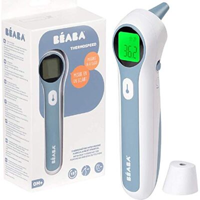 Béaba Infrared Thermometer for Adults, Childrens and Baby 3 in 1 : Forehead, Ear and Environment Mode Digital Super Fast Contactless Temperature Gun Thermospeed Béaba Infrared Thermometer for Adults, Childrens and Baby 3 in 1 : Forehead, Ear and Environment Mode Digital Super Fast Contactless Temperature Gun Thermospeed