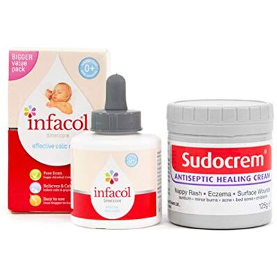 Sudocrem Infacol & New Born Bundle Includes Infacol Colic Drops 85ml + Antiseptic Healing Cream 125g Colic relief for babies and Nappy Rash Cream Sudocrem Infacol & New Born Bundle Includes Infacol Colic Drops 85ml + Antiseptic Healing Cream 125g Colic relief for babies and Nappy Rash Cream