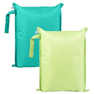 Tiny Twinkle Mess Proof Wet Bags 2-Pack Reusable Waterproof Wet Bags for Swimsuits Baby Clothes Travel & Diaper Bag Tiny Twinkle Mess Proof Wet Bags 2-Pack Reusable Waterproof Wet Bags for Swimsuits Baby Clothes Travel & Diaper Bag
