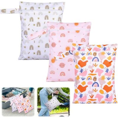 YJQXMYU 3Pcs Wet Bags Reusable Cloth Diaper Bags Waterproof Travel Laundry Bag with Handle and Zipper Wet Dry Beach Bag Washable Dirty Clothes Pouches for Swimming Travel Gym Camping(Pink,3) YJQXMYU 3Pcs Wet Bags Reusable Cloth Diaper Bags Waterproof Travel Laundry Bag with Handle and Zipper Wet Dry Beach Bag Washable Dirty Clothes Pouches for Swimming Travel Gym Camping(Pink,3)