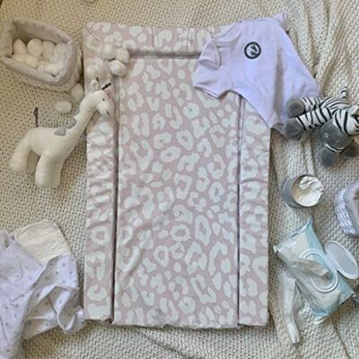 Obaby Pink Leopard Print Baby Changing Mat, Waterproof Padded Changing Pad with Easy Wipe Clean Surface Obaby Pink Leopard Print Baby Changing Mat, Waterproof Padded Changing Pad with Easy Wipe Clean Surface