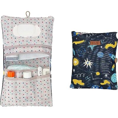 HAMUR HOME Diaper Bag Organizer And Cosmetic Bag 2in1 Small Diaper Bag For On The Go Mom's Diapers Cream Wipes Baby Organizer (Space) HAMUR HOME Diaper Bag Organizer And Cosmetic Bag 2in1 Small Diaper Bag For On The Go Mom's Diapers Cream Wipes Baby Organizer (Space)