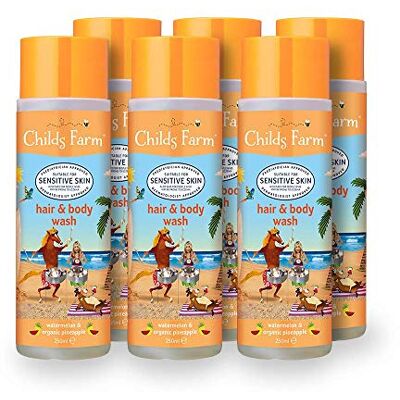 Childs Farm Kids Hair & Body Wash Watermelon & Organic Pineapple Gently Cleanses Suitable for Dry, Sensitive & Eczema-prone Skin Multipack of 6 x 250ml Childs Farm Kids Hair & Body Wash Watermelon & Organic Pineapple Gently Cleanses Suitable for Dry, Sensitive & Eczema-prone Skin Multipack of 6 x 250ml