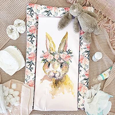 Obaby Changing Mat, Watercolour Rabbit Soft Padded Waterproof Baby Changing Mat with Wipe Clean Surface for Nursery Use Obaby Changing Mat, Watercolour Rabbit Soft Padded Waterproof Baby Changing Mat with Wipe Clean Surface for Nursery Use