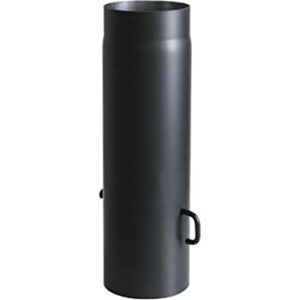 Kamino-Flam Ø 150 mm Stove Pipe with Throttle, approx. 500 mm Straight Length Flue Pipe with Damper, Steel Stove Pipe Extension with with Throttle Flap, Heat Resistant Senotherm Coating, Black Kamino-Flam Ø 150 mm Stove Pipe with Throttle, approx. 500 mm Straight Length Flue Pipe with Damper, Steel Stove Pipe Extension with with Throttle Flap, Heat Resistant Senotherm Coating, Black