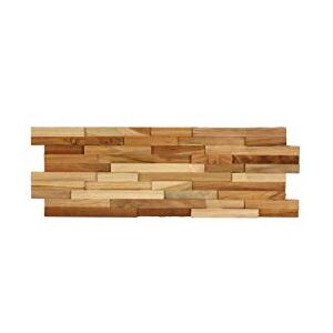 Bare Decor EZ-Wall 3D Mosaic Tile in Solid Teak Wood, Set of 10 Natural Finish Tiles Bare Decor EZ-Wall 3D Mosaic Tile in Solid Teak Wood, Set of 10 Natural Finish Tiles