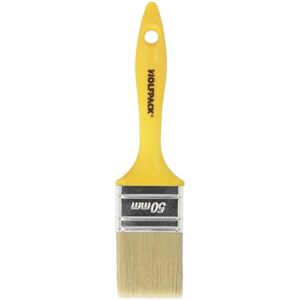 WOLFPACK LINEA PROFESIONAL Professional White Palette Width 50 mm. Natural Bristles Ergonomic Plastic Handle, Paint Brush, Lemon Tree, Mediano WOLFPACK LINEA PROFESIONAL Professional White Palette Width 50 mm. Natural Bristles Ergonomic Plastic Handle, Paint Brush, Lemon Tree, Mediano