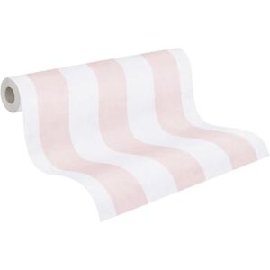 A.S. Création Children's Room Wallpaper Lilly & Luis Solid Non-Woven Wallpaper with Stripes Design, 10,05 m x 0,53 m, Cream, Pink, Made in Germany, 770782. A.S. Création Children's Room Wallpaper Lilly & Luis Solid Non-Woven Wallpaper with Stripes Design, 10,05 m x 0,53 m, Cream, Pink, Made in Germany, 770782.