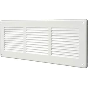 La Ventilazione GL30B Rectangular Ventilation Grille in White Painted Sheet Metal to Overlap, Dimensions 340x140 mm La Ventilazione GL30B Rectangular Ventilation Grille in White Painted Sheet Metal to Overlap, Dimensions 340x140 mm