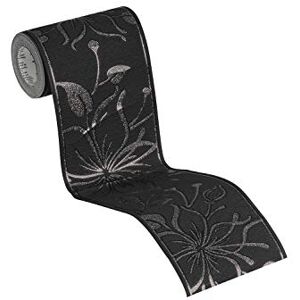 A.S. Création awallo Self-Adhesive Border Only Borders Border with Flowers 5.00 m x 13 cm Metallic Black Made in Germany 346612 3466-12 A.S. Création awallo Self-Adhesive Border Only Borders Border with Flowers 5.00 m x 13 cm Metallic Black Made in Germany 346612 3466-12