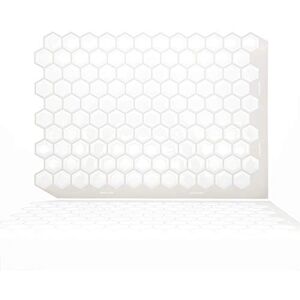 WALPLUS Peel and Stick Backsplash Splashback Decals Tile Transfer for Kitchen Bathroom Living Room Stick on Tile Waterproof Honey Mini Hexa White Glossy 3D Tile Stickers 40 Sheets 20.3x28cm WALPLUS Peel and Stick Backsplash Splashback Decals Tile Transfer for Kitchen Bathroom Living Room Stick on Tile Waterproof Honey Mini Hexa White Glossy 3D Tile Stickers 40 Sheets 20.3x28cm