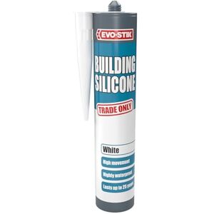 EVO-STIK Building Silicone Sealant, Waterproof, High Movement Accommodation, Interior and Exterior Use, Lasts up to 25 Years, Colour: White, Size: 290ml EVO-STIK Building Silicone Sealant, Waterproof, High Movement Accommodation, Interior and Exterior Use, Lasts up to 25 Years, Colour: White, Size: 290ml