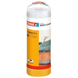 tesa UK tesa Easy Cover PerfectPlus Refill L 2in1 Masking Film with Painter's Tape made of Washi Paper for masking and covering during painting work 33 m x 140 cm tesa UK tesa Easy Cover PerfectPlus Refill L 2in1 Masking Film with Painter's Tape made of Washi Paper for masking and covering during painting work 33 m x 140 cm