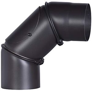 FIREFIX R130/B 2mm Thick Steel Flue Pipe Elbow 130mm Diameter for Stoves and Fireplaces Senotherm Black 0-90 Degree Adjustable with Cleaning Door FIREFIX R130/B 2mm Thick Steel Flue Pipe Elbow 130mm Diameter for Stoves and Fireplaces Senotherm Black 0-90 Degree Adjustable with Cleaning Door