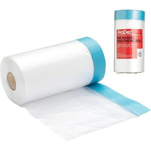 ProDec 180cm x 25m Pre-Masked Polythene Dust Sheet Roll, Dustproof and Waterproof Ideal for Covering and Protecting Floors and Furniture When Painting and Decorating ProDec 180cm x 25m Pre-Masked Polythene Dust Sheet Roll, Dustproof and Waterproof Ideal for Covering and Protecting Floors and Furniture When Painting and Decorating