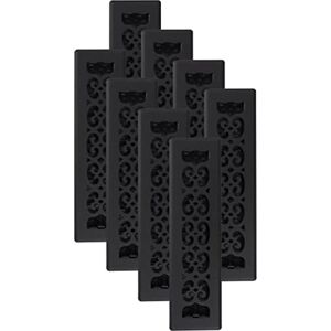 Decor Grates ST212-8 Scroll Floor Register, Textured Black Finish, 8 Pack Decor Grates ST212-8 Scroll Floor Register, Textured Black Finish, 8 Pack