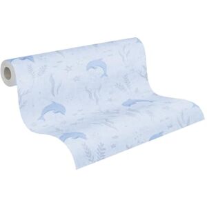 A.S. Création Children's Room Wallpaper Lilly & Luis Durable Non-Woven Wallpaper with Fish Design, 10,05 m x 0,53 m, Blue and White, Made in Germany, 771321. A.S. Création Children's Room Wallpaper Lilly & Luis Durable Non-Woven Wallpaper with Fish Design, 10,05 m x 0,53 m, Blue and White, Made in Germany, 771321.