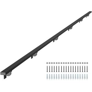 VEVOR Wall Mounted Stair Handrail, 4575mm Black Aluminum Staircase Handrail Indoor, 113kg Load Capacity, Industrial Railing Hand Rail for Steps, Square Tube for Loft Porch Deck, 6 Sections VEVOR Wall Mounted Stair Handrail, 4575mm Black Aluminum Staircase Handrail Indoor, 113kg Load Capacity, Industrial Railing Hand Rail for Steps, Square Tube for Loft Porch Deck, 6 Sections
