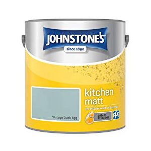 Johnstone's Kitchen Paint Vintage Duck Egg Matt Finish Grease & Stain Resistant Suitable for Kitchen Walls & Ceilings Highly Durable Low Odour 12m2 Coverage per Litre 2.5L Johnstone's Kitchen Paint Vintage Duck Egg Matt Finish Grease & Stain Resistant Suitable for Kitchen Walls & Ceilings Highly Durable Low Odour 12m2 Coverage per Litre 2.5L