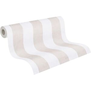 A.S. Création Children's Room Wallpaper Lilly & Luis Solid Non-Woven Wallpaper with Striped Design, 10,05 m x 0,53 m, Beige, Cream, Made in Germany, 770781. A.S. Création Children's Room Wallpaper Lilly & Luis Solid Non-Woven Wallpaper with Striped Design, 10,05 m x 0,53 m, Beige, Cream, Made in Germany, 770781.