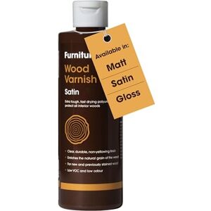 Furniture Clinic Extra Tough Wood Varnish 250ml Fast Drying, Clear Varnish for Wood Low Odour, Water-Based Varnish Protects Interior Wood from Scratches and Stains- Satin Furniture Clinic Extra Tough Wood Varnish 250ml Fast Drying, Clear Varnish for Wood Low Odour, Water-Based Varnish Protects Interior Wood from Scratches and Stains- Satin