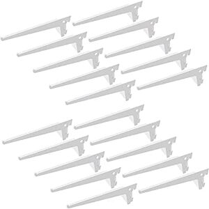 Emuca Shelf Brackets for Single Slot Wall Rail (Grid Dimension: 50mm), White, 350mm, Set of 20 Pieces Emuca Shelf Brackets for Single Slot Wall Rail (Grid Dimension: 50mm), White, 350mm, Set of 20 Pieces