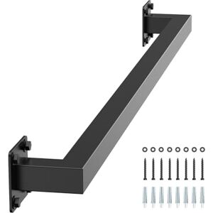 VEVOR Wall Mounted Stair Handrail, 1215mm Black Iron Staircase Handrail Indoor, 113kg Load Capacity, Industrial Railing Hand Rail for Steps, Square Tube for Loft Porch Deck, 2 Sections VEVOR Wall Mounted Stair Handrail, 1215mm Black Iron Staircase Handrail Indoor, 113kg Load Capacity, Industrial Railing Hand Rail for Steps, Square Tube for Loft Porch Deck, 2 Sections