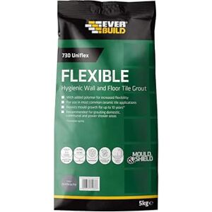 Sika Everbuild 730 Universal Flexible Hygienic Wall and Floor Tile Grout – for Use with Joints Up to 15mm Wide – Anthracite – 5kg Sika Everbuild 730 Universal Flexible Hygienic Wall and Floor Tile Grout – for Use with Joints Up to 15mm Wide – Anthracite – 5kg