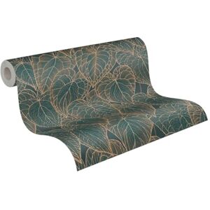 A.S. Création Livingwalls Designer Wallpaper Daniel Hechter Strong Non-Woven Wallpaper with Floral Design 10,05 m x 0,53 m Brown, Green, Gold, Metallic Made in Germany 781281 A.S. Création Livingwalls Designer Wallpaper Daniel Hechter Strong Non-Woven Wallpaper with Floral Design 10,05 m x 0,53 m Brown, Green, Gold, Metallic Made in Germany 781281