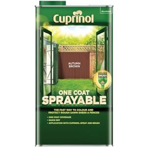 Cuprinol One Coat Sprayable Fence Treatment 5 Litre, Autumn Brown Cuprinol One Coat Sprayable Fence Treatment 5 Litre, Autumn Brown