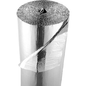 VEVOR Double Reflective Insulation Roll, Double-Sided Aluminum Foil Radiant Barrier,6mm 30.48 m x 1.22 m,Dual-Layer Air Bubble Heat Reflective Shield,Thermal Insulation Roll for Garage Window RV Roofs VEVOR Double Reflective Insulation Roll, Double-Sided Aluminum Foil Radiant Barrier,6mm 30.48 m x 1.22 m,Dual-Layer Air Bubble Heat Reflective Shield,Thermal Insulation Roll for Garage Window RV Roofs