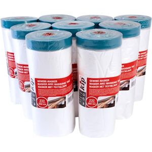 Kip 9 Rolls of Tape 233-25 Fabric Masker, Masking Film with Fabric Tape, Adhesive Strips for Painting & Varnishing, Specially for Rough Surfaces, 2600 mm x 17 m Kip 9 Rolls of Tape 233-25 Fabric Masker, Masking Film with Fabric Tape, Adhesive Strips for Painting & Varnishing, Specially for Rough Surfaces, 2600 mm x 17 m