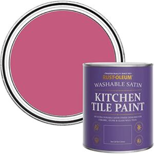 Rust-Oleum Pink water resistant Kitchen Tile Paint in Satin Finish Raspberry Ripple 750ml Rust-Oleum Pink water resistant Kitchen Tile Paint in Satin Finish Raspberry Ripple 750ml