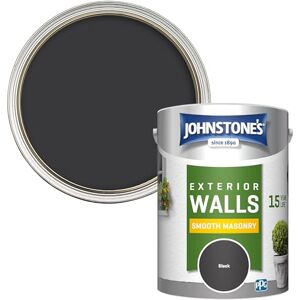 Johnstone's , Exterior Smooth Masonry Paint, Black, Up to 15 Years Protection, Weather & Dirt Resistant, 60m² Coverage Per Tin, Dry in 1-2 Hours, 5L Johnstone's , Exterior Smooth Masonry Paint, Black, Up to 15 Years Protection, Weather & Dirt Resistant, 60m² Coverage Per Tin, Dry in 1-2 Hours, 5L