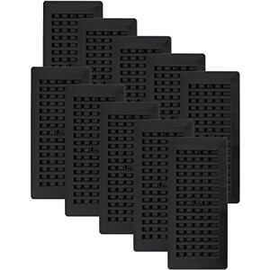 Decor Grates PL410-BLK-10 Louvered Plastic Floor Register, 4x10 Inches, Black, 10 Pack Decor Grates PL410-BLK-10 Louvered Plastic Floor Register, 4x10 Inches, Black, 10 Pack