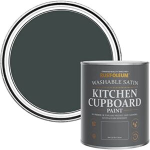 Rust-Oleum Black Scrubbable Kitchen Cupboard Paint in Satin Finish Black Sand 750ml Rust-Oleum Black Scrubbable Kitchen Cupboard Paint in Satin Finish Black Sand 750ml
