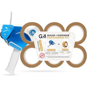 G4GADGET Tape Gun Dispenser with 6 Rolls of Strong Brown Packing Tape (48mm x 66m) – Heavy Duty Parcel Tape Dispenser for Moving, Storage, and Packaging Boxes G4GADGET Tape Gun Dispenser with 6 Rolls of Strong Brown Packing Tape (48mm x 66m) – Heavy Duty Parcel Tape Dispenser for Moving, Storage, and Packaging Boxes