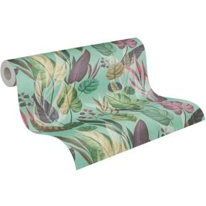 Livingwalls Anna D'Andrea Non-Woven Wallpaper Floral 10,05 m x 0,53 m Blue, Green, Lilac, Grey Leaves Wallpaper 782194 Livingwalls Anna D'Andrea Non-Woven Wallpaper Floral 10,05 m x 0,53 m Blue, Green, Lilac, Grey Leaves Wallpaper 782194