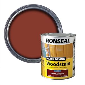 Ronseal Quick Drying Woodstain Deep Mahogany Satin 750ml Ronseal Quick Drying Woodstain Deep Mahogany Satin 750ml