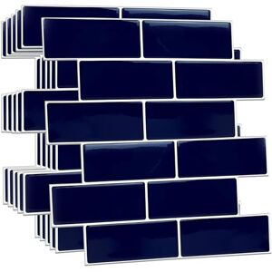 WALPLUS 3D Tile Stickers Peel and Stick Backsplash Splashback Decals Tile Transfer for Kitchen Bathroom Living Room Stick on Tile Waterproof Deep Blue 6 Sheets 30.5cm(12") WALPLUS 3D Tile Stickers Peel and Stick Backsplash Splashback Decals Tile Transfer for Kitchen Bathroom Living Room Stick on Tile Waterproof Deep Blue 6 Sheets 30.5cm(12")