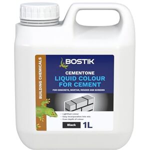 Bostik Liquid Colour for Cement Black 1L Professional Cement Pigment for Concrete, Mortar, Render & Screed Lightfast Even Colour Dispersion Bostik Liquid Colour for Cement Black 1L Professional Cement Pigment for Concrete, Mortar, Render & Screed Lightfast Even Colour Dispersion