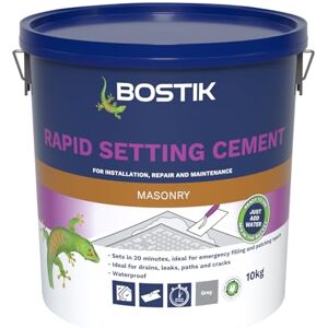Bostik Rapid Setting Cement 10kg Fast-Setting 20 Minute Waterproof Repair Mortar Ready Mixed, Just Add Water Strong & Durable For Drain Repairs & Concrete Fixing Indoor & Outdoor Use Bostik Rapid Setting Cement 10kg Fast-Setting 20 Minute Waterproof Repair Mortar Ready Mixed, Just Add Water Strong & Durable For Drain Repairs & Concrete Fixing Indoor & Outdoor Use