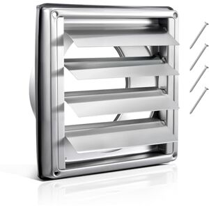 VEVOR SMS-100 97mm Wall Louvered Square AC Vent Gable Cover, Premium Stainless Steel & with Noise Reducing Rubber Gasket, for House,Bathroom,Garage,Kitchen,Basement (1 Pack, Silver) VEVOR SMS-100 97mm Wall Louvered Square AC Vent Gable Cover, Premium Stainless Steel & with Noise Reducing Rubber Gasket, for House,Bathroom,Garage,Kitchen,Basement (1 Pack, Silver)
